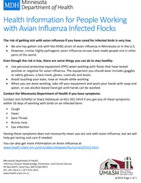 Health Information for People Working with Avian Influenza Infected Flocks