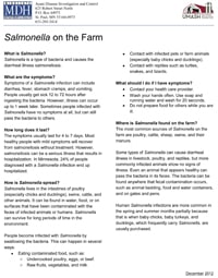 Salmonella on the Farm