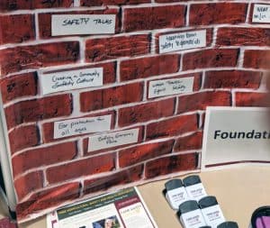 Farm safety foundations brick wall