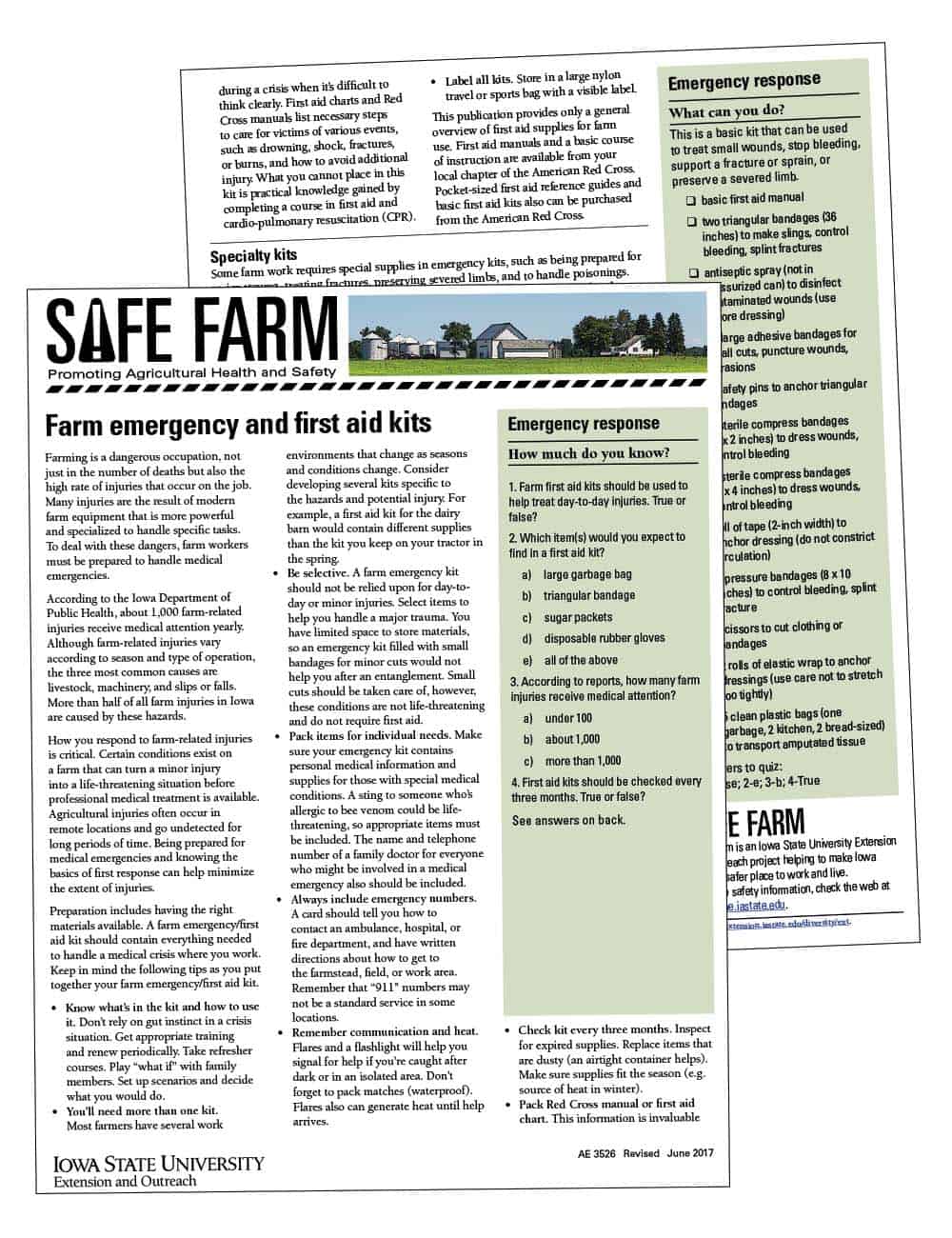 SAFE FARM: Farm emergency and first aid kits